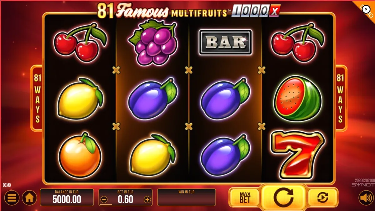 81 Famous Multifruits 1000 سلاٹ مشین کا کلاسک فروٹ تھیم