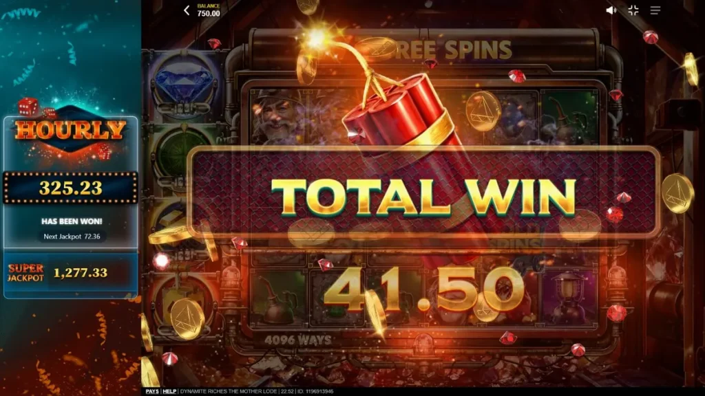 Dynamite Riches The Mother Lode slot game interface